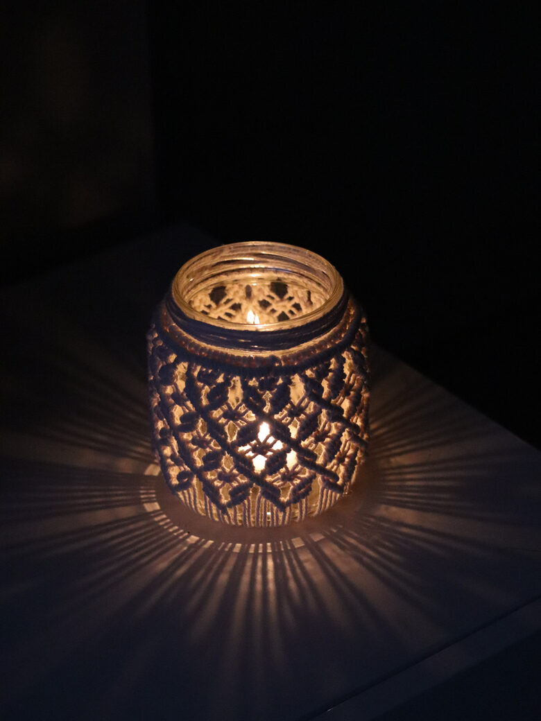 Macrame Knot Candle Holder ''Aurora''